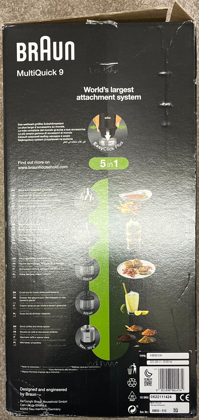 Braun MultiQuick 9138XI 9 Hand Blender Variable Speed ActiveBlade Mixer - Image 2