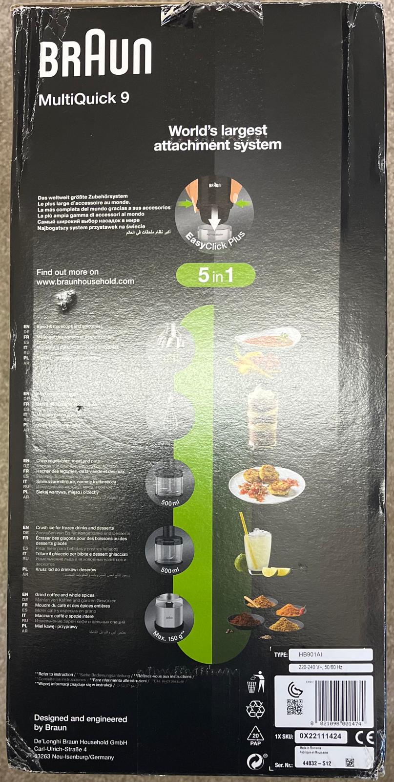 Braun MQ 9138XI MultiQuick 9 Hand Blender Variable Speed - Image 2